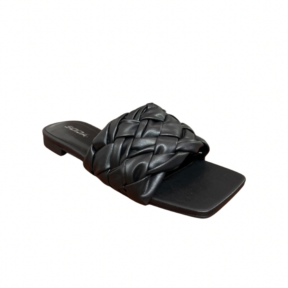 Soda Apron Braided Open Toe Slides